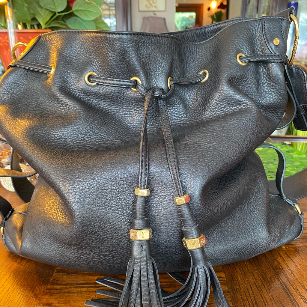 Juicy Couture Black Leather Large Hobo Bag